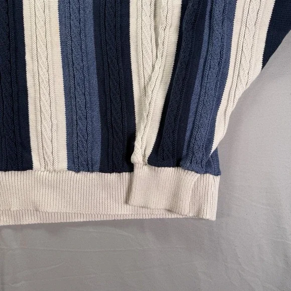 Vintage Grandpa Sweater Mens Medium Blue Cabe Knit 3D Knit Ozark Wilderness - Picture 4 of 10